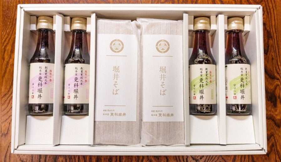 【一時販売停止】更科更科堀井 堀井そば詰合せ(そば4箱8人前、つゆ4本8人前)