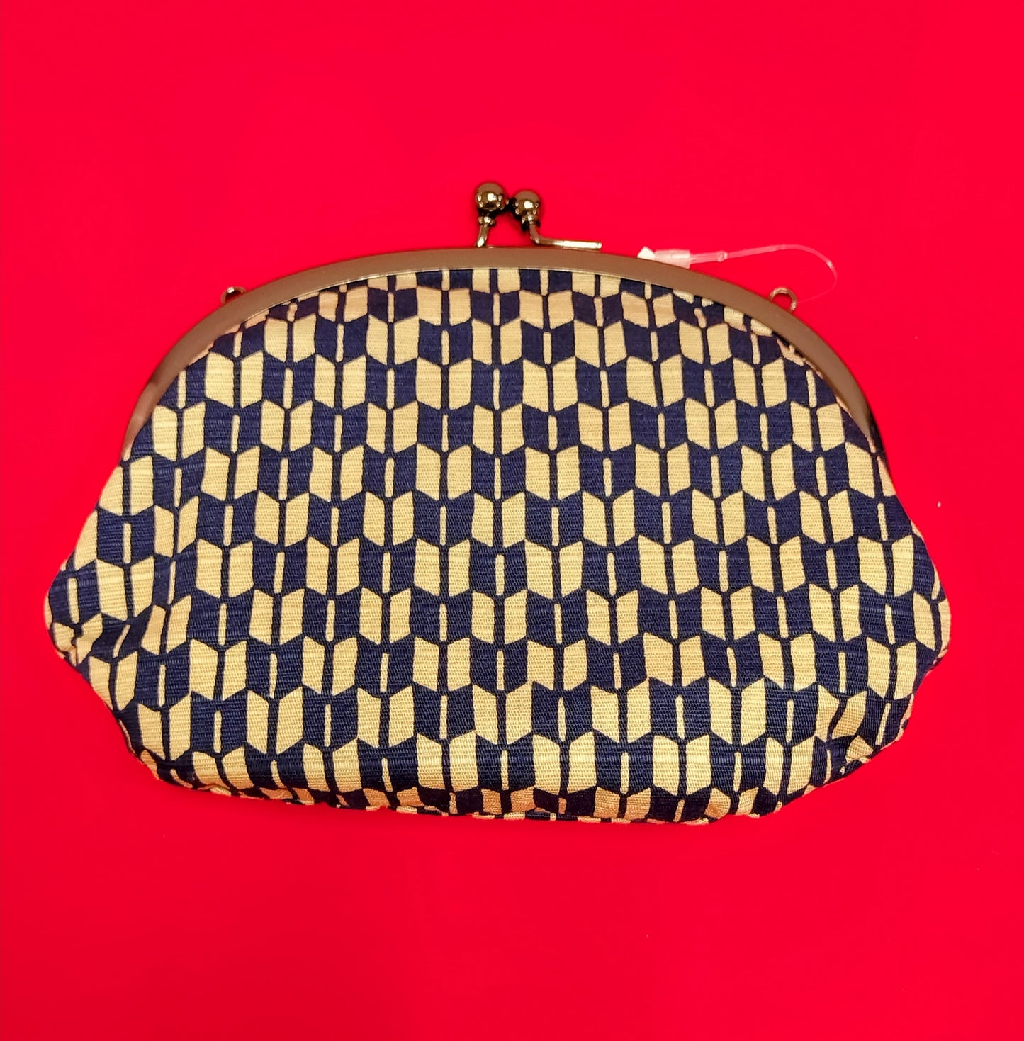 いせ辰 がま口(中)矢絣 紺