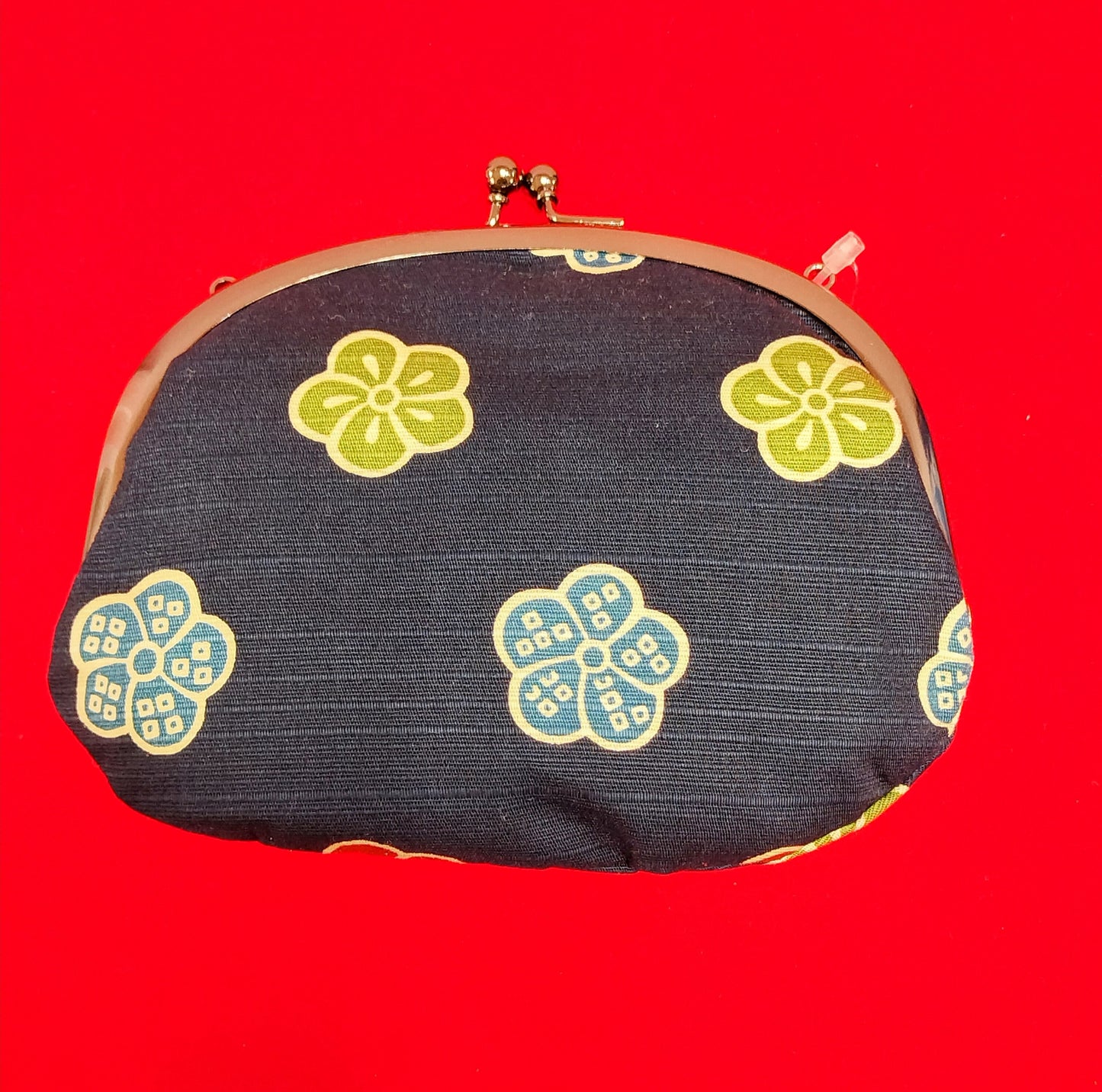 いせ辰 がま口(中)梅 紺