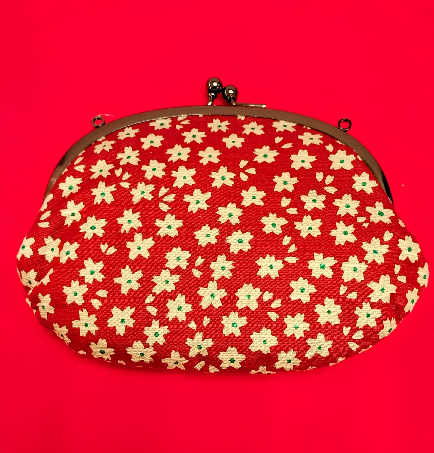 いせ辰 がま口(中)小桜エンジ