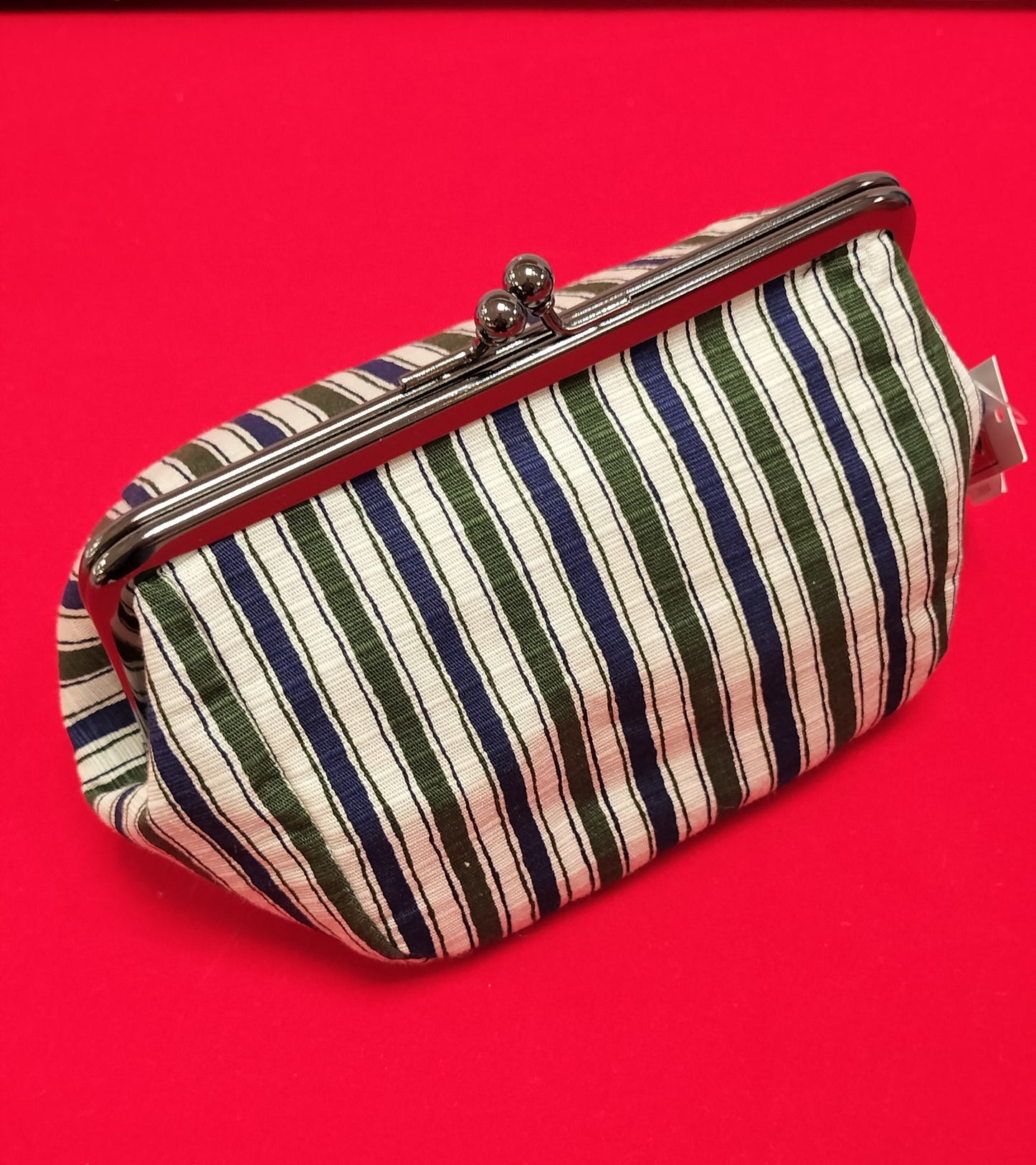 いせ辰 がま口(大)縞 グリーン