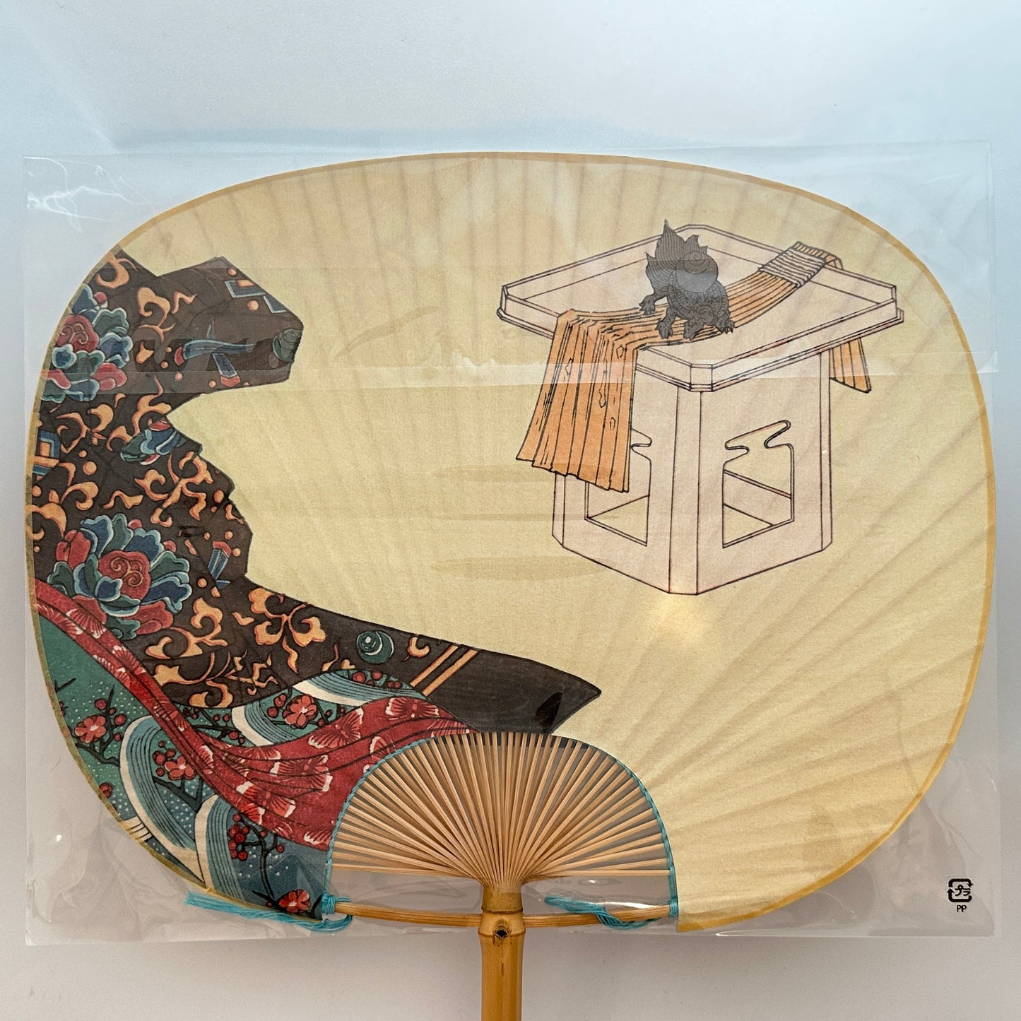 伊場仙 江戸うちわ 今様十二ヶ月 豊国木版江戸団扇/TEU-1:初春