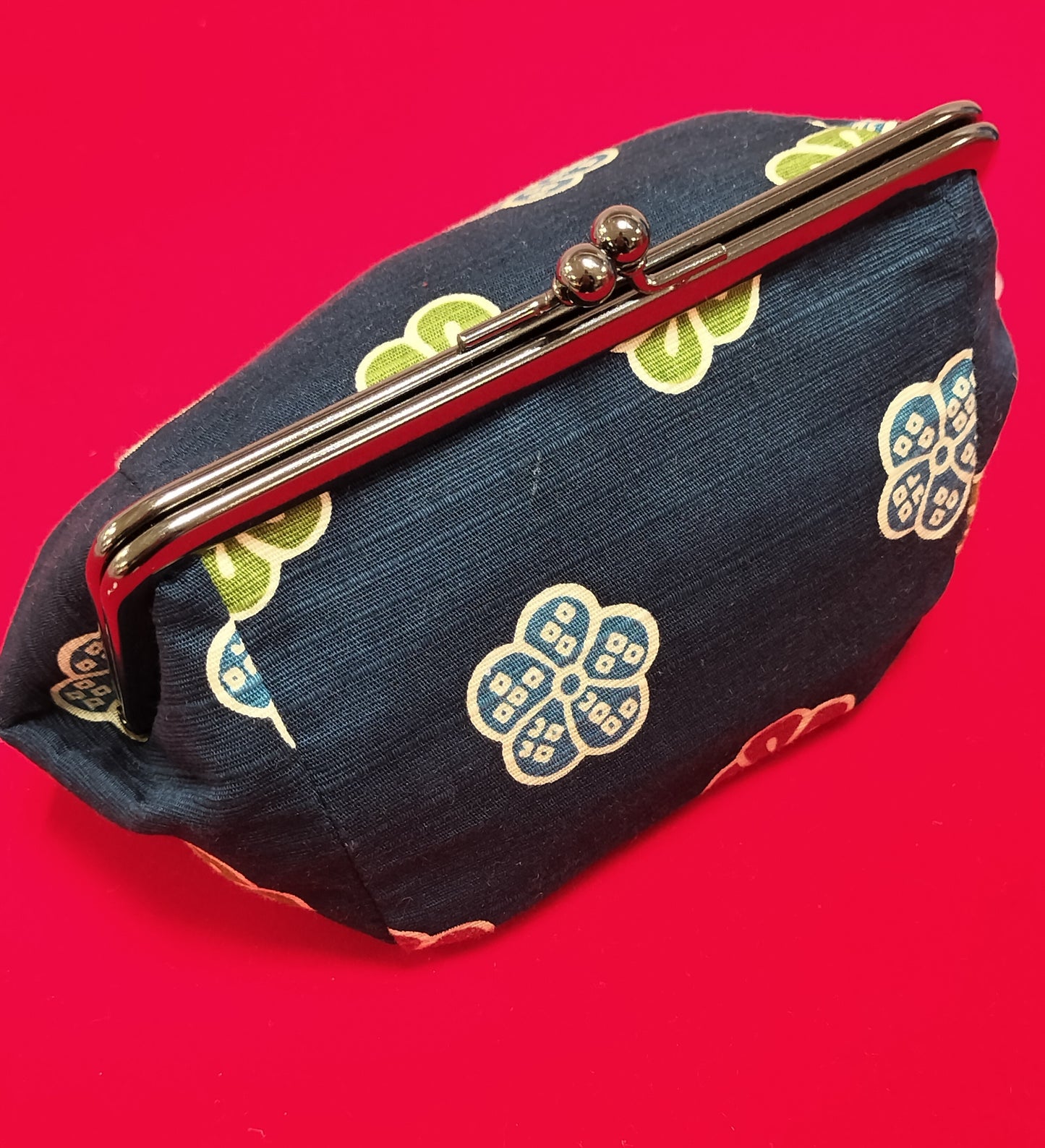 いせ辰 がま口(大)梅 紺