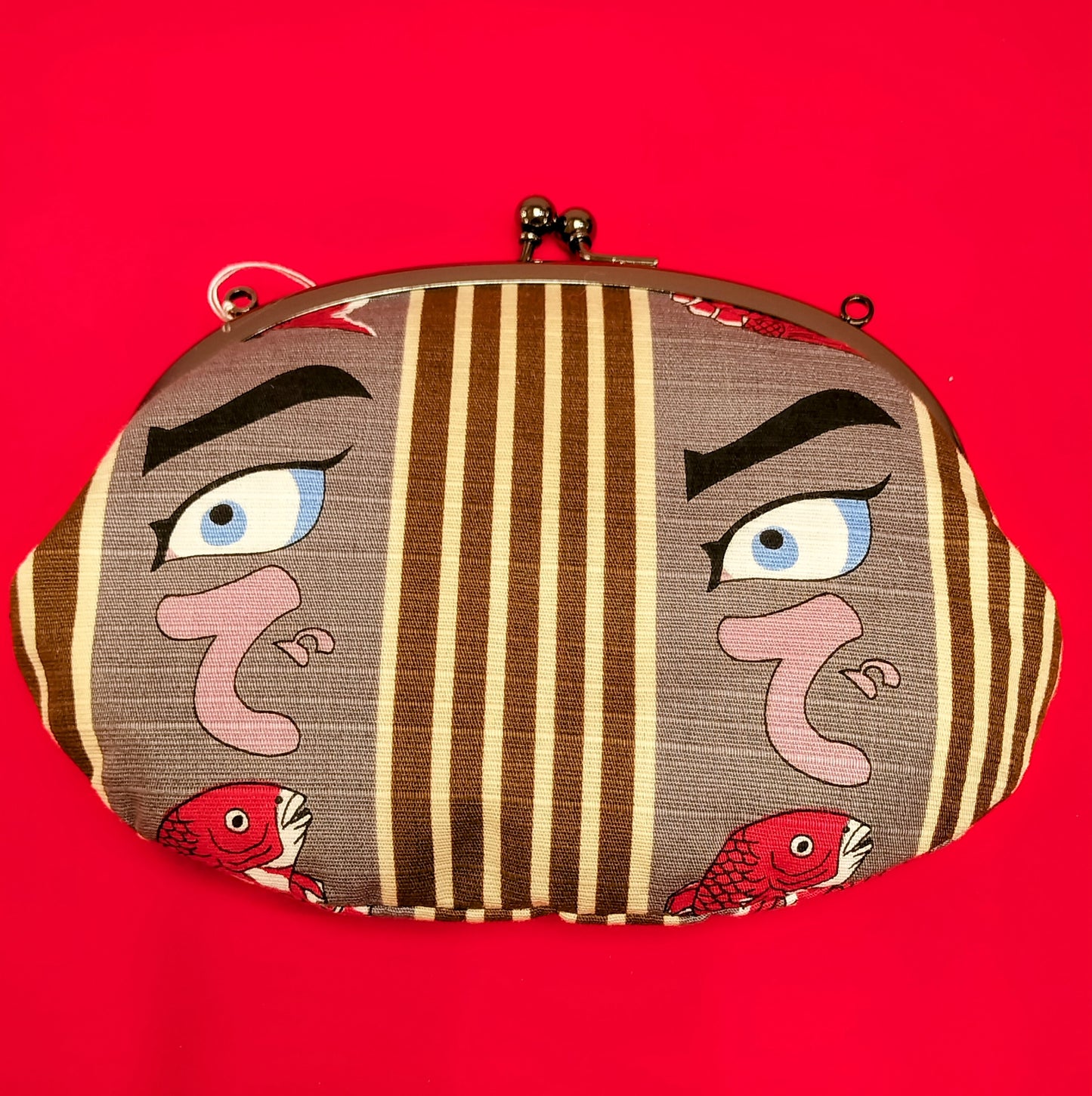 【在庫切れ】いせ辰 がま口(中)めでたい 灰