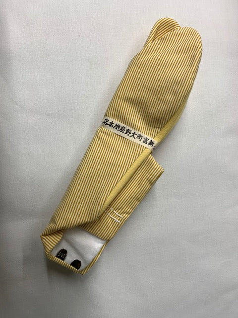 大野屋總本店 狂言黄縞足袋(ネル裏)(21.0cm〜32.0cm)
