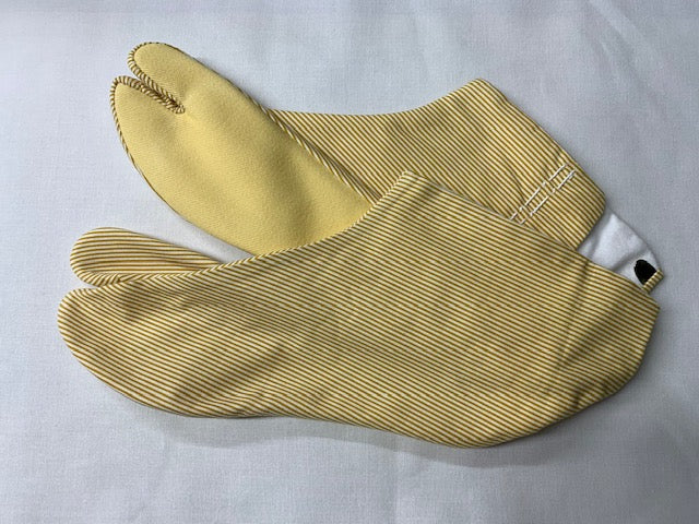大野屋總本店 狂言黄縞足袋(ネル裏)(21.0cm〜32.0cm)