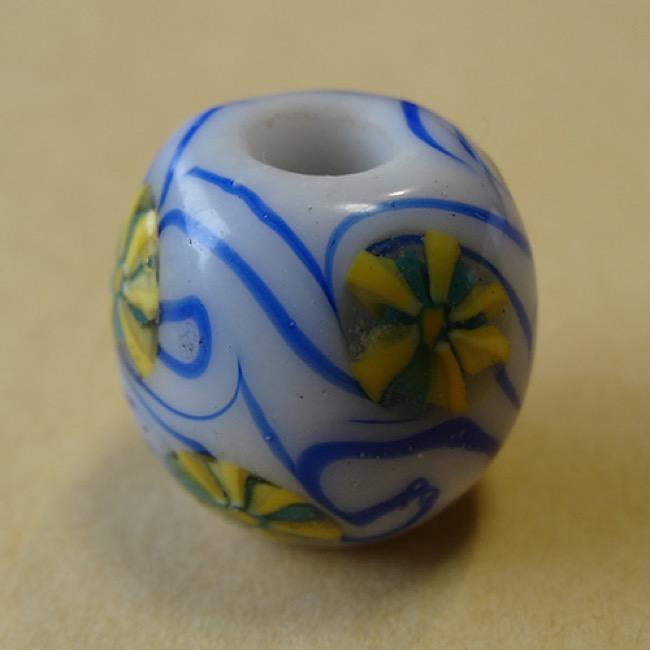 藤村トンボ玉 トンボ玉 黄花流中玉