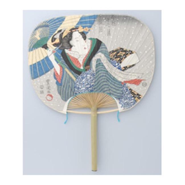 伊場仙 江戸うちわ 今様十二ヶ月 豊国木版江戸団扇/TEU-12:蝋月