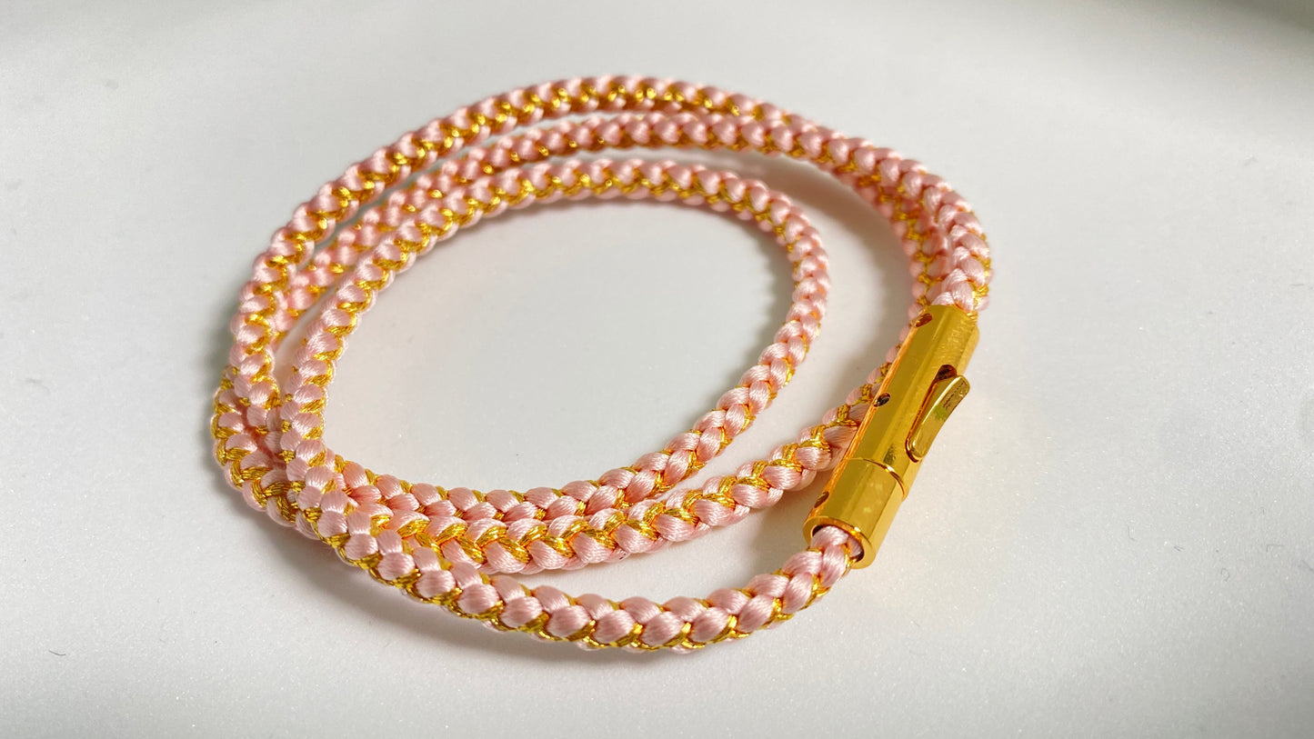 龍工房 三重巻組紐ブレスレット 桜