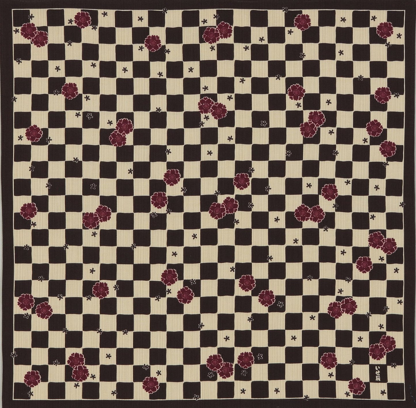 【完売御礼】いせ辰 風呂敷 90cm幅 市松桜-茶