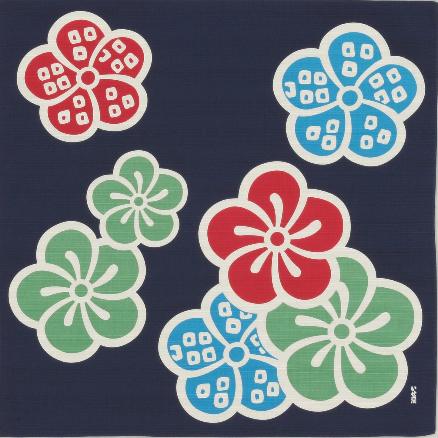 いせ辰 小風呂敷 50cm幅 大梅-紺