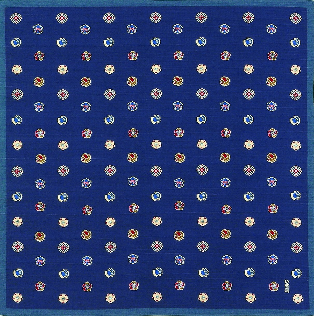 いせ辰 風呂敷 90cm幅 宝づくし-紺