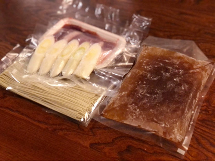 【在庫切れ】更科堀井 【冷凍品】半生そば冷凍鴨南蛮(さらしなそば)2人前セット