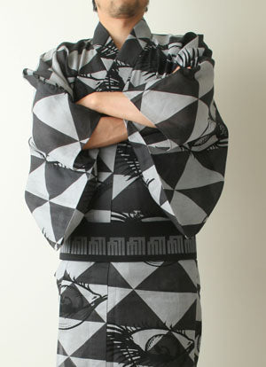 小田章 ゆかた反物 目から鱗 灰