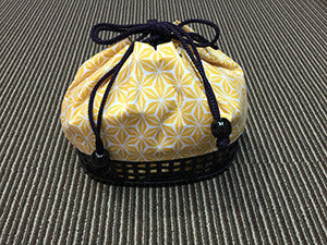 小田章 巾着 麻の葉(鼻緒:ブルー,イエロー,パープル)