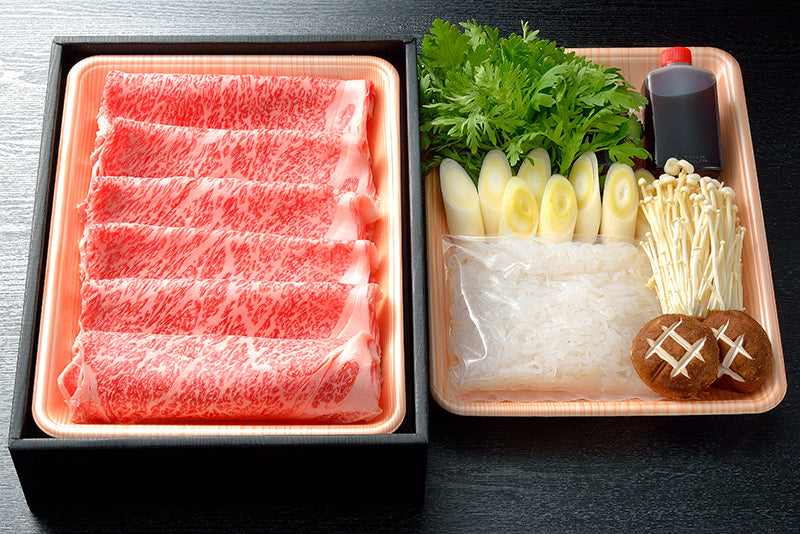 今朝 松阪牛A5ロース肉すき焼具材セット2人前 冷蔵 黒化粧箱入り