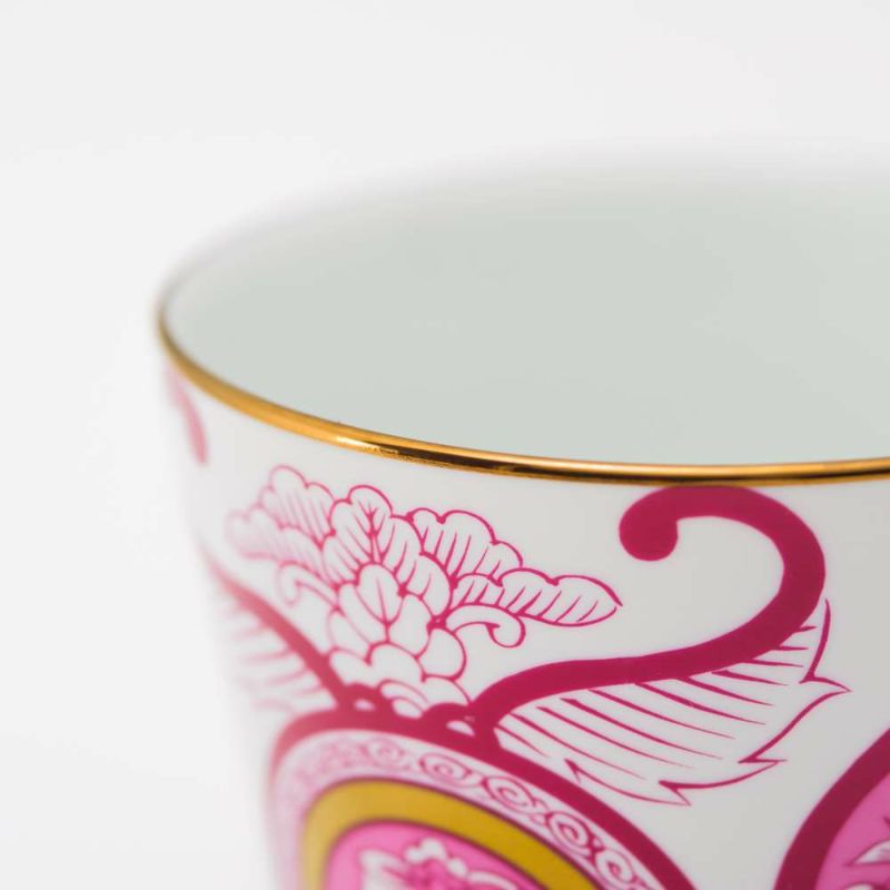 アリタポーセリンラボ JA古伊万里草花紋ワインレッド ロックカップ