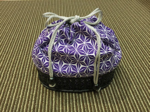 小田章 巾着 麻の葉(鼻緒:ブルー,イエロー,パープル)