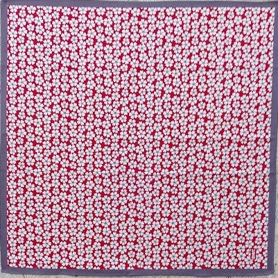 【在庫切れ】いせ辰 風呂敷 90cm幅 花ちらしエンジ