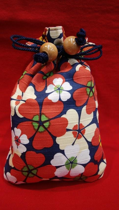 いせ辰 リバーシブル巾着(小)花