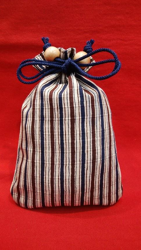 【在庫切れ】いせ辰 リバーシブル巾着(小)縞