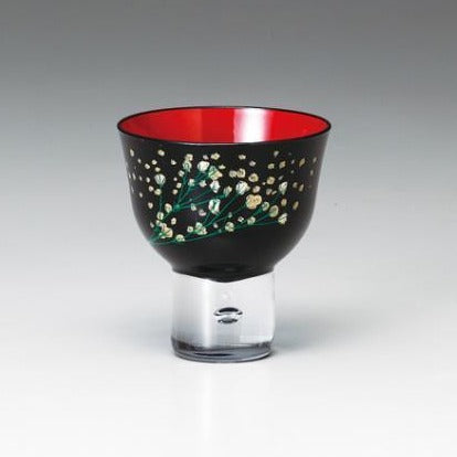 黒江屋 グラスぐい呑み 黒 霞草