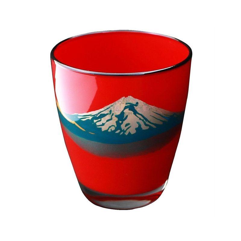 【完売御礼】黒江屋 富士山グラス 朱
