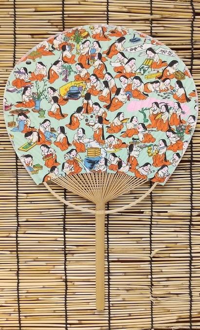 【今期販売終了】いせ辰 うちわ江戸柄 大判 大吉百福
