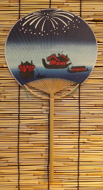 【在庫切れ】いせ辰 うちわ江戸柄 小判 花火