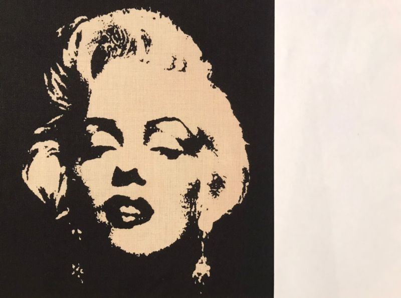 小田章 ゆかた反物 マリリン|黒×生成り|綿コーマ