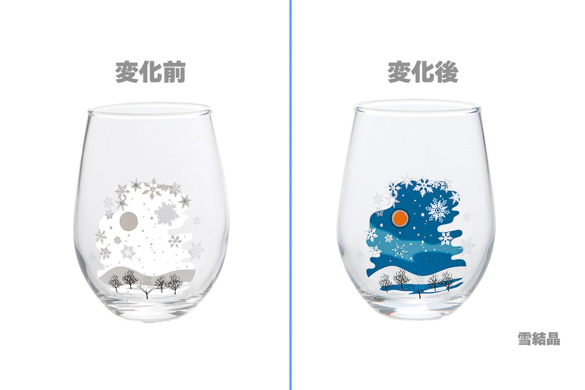 丸モ高木陶器 新柄冷感冷感フリーグラス（雪化粧）