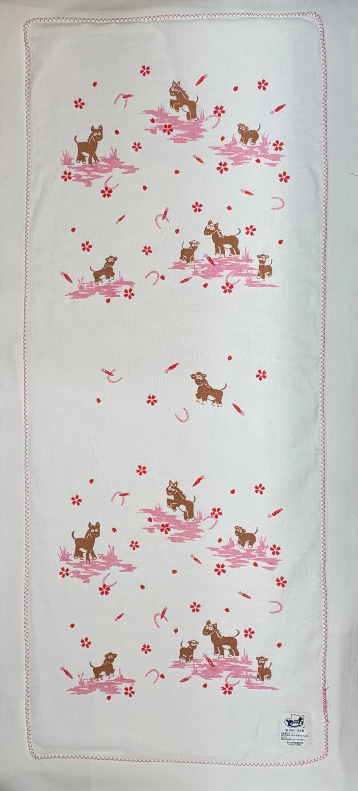 【期間限定】大野屋總本店 オリジナル干支ガーゼ手拭い「午」（赤・緑・紫）