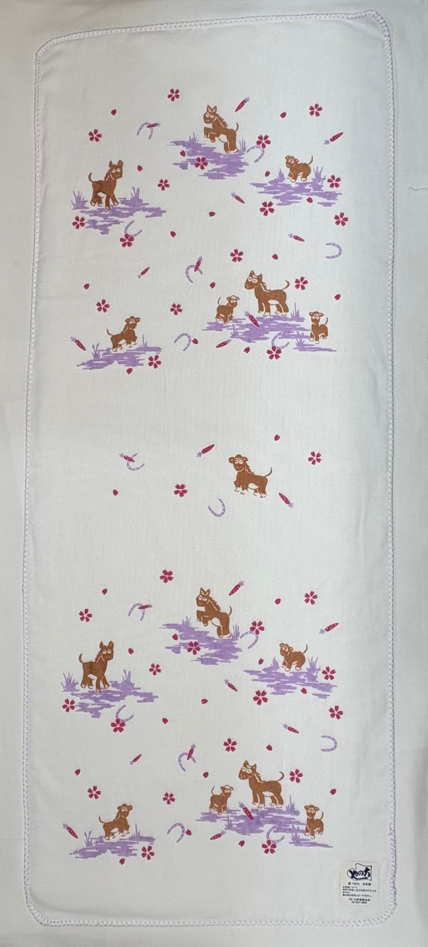 【期間限定】大野屋總本店 オリジナル干支ガーゼ手拭い「午」（赤・緑・紫）