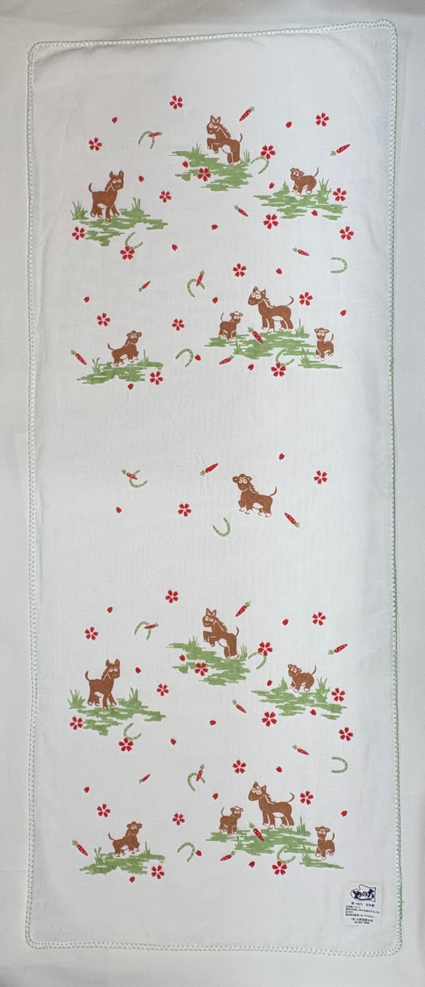 【期間限定】大野屋總本店 オリジナル干支ガーゼ手拭い「午」（赤・緑・紫）