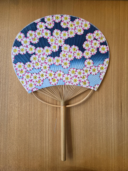 いせ辰　江戸柄 大判うちわ 夕桜