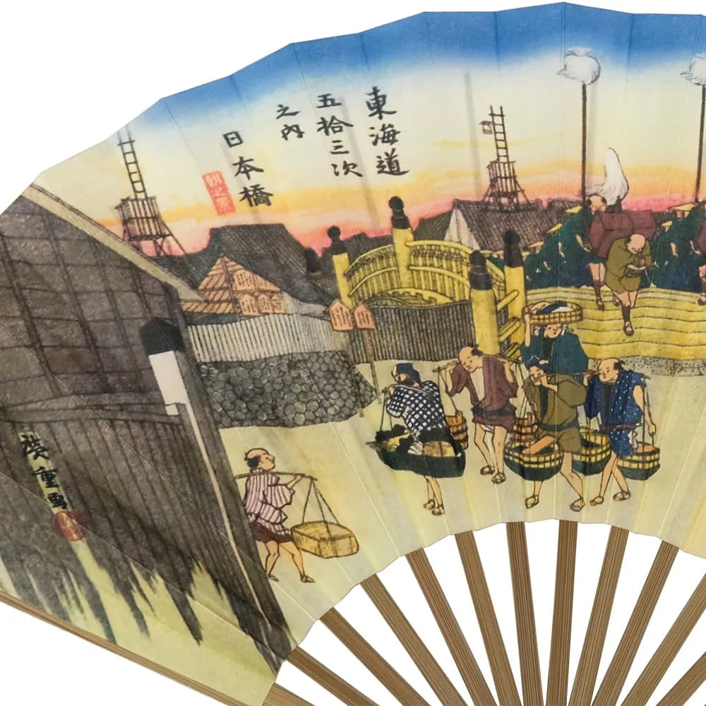 伊場仙  江戸扇子 No.3　浮世絵　東海道五十三次　広重　日本橋
