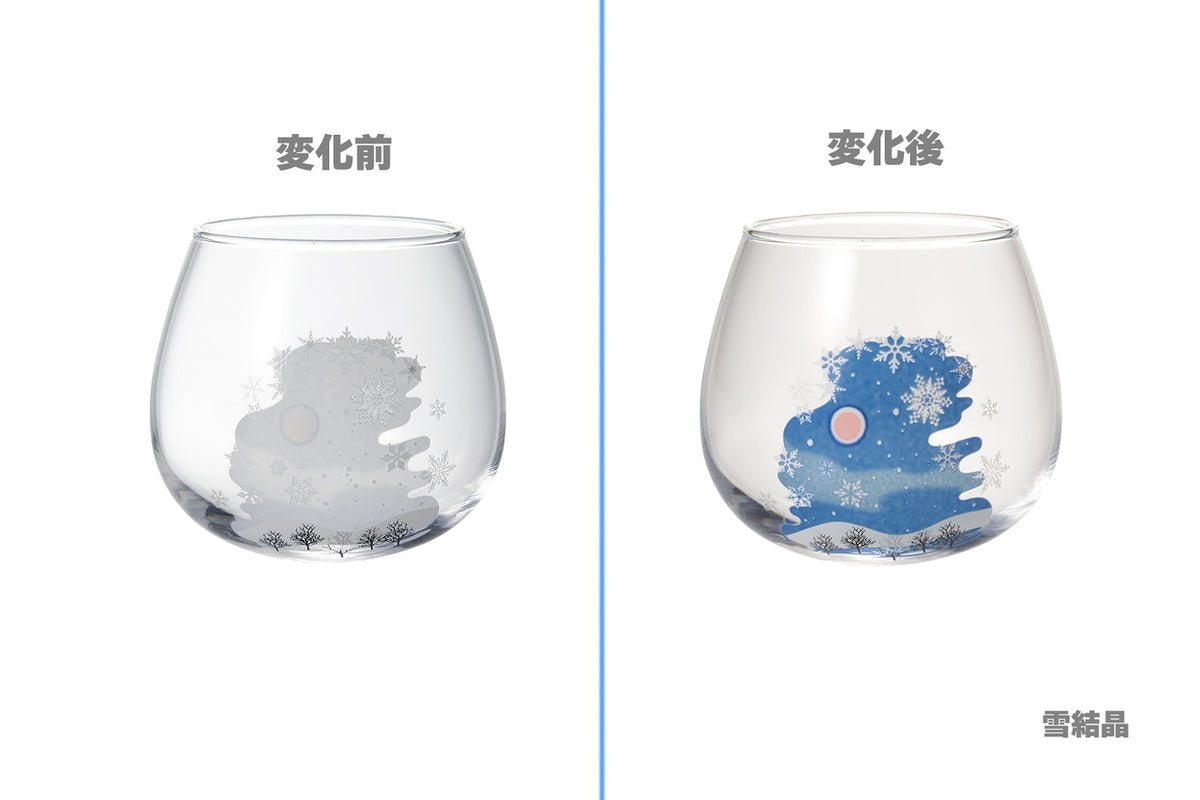 丸モ高木陶器 新柄冷感ゆらゆらグラス（雪化粧）