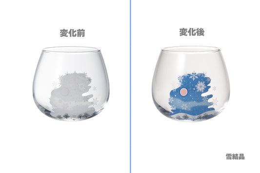 丸モ高木陶器 新柄冷感ゆらゆらグラス（雪化粧）