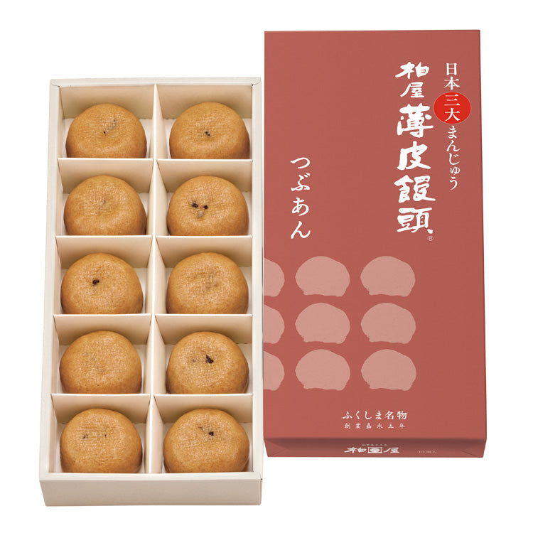 柏屋薄皮饅頭つぶあん10個入