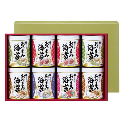 山本海苔店 おつまみ海苔8缶（うめ・わさびごま・おかか　各2個　明太子・うに　各1個）